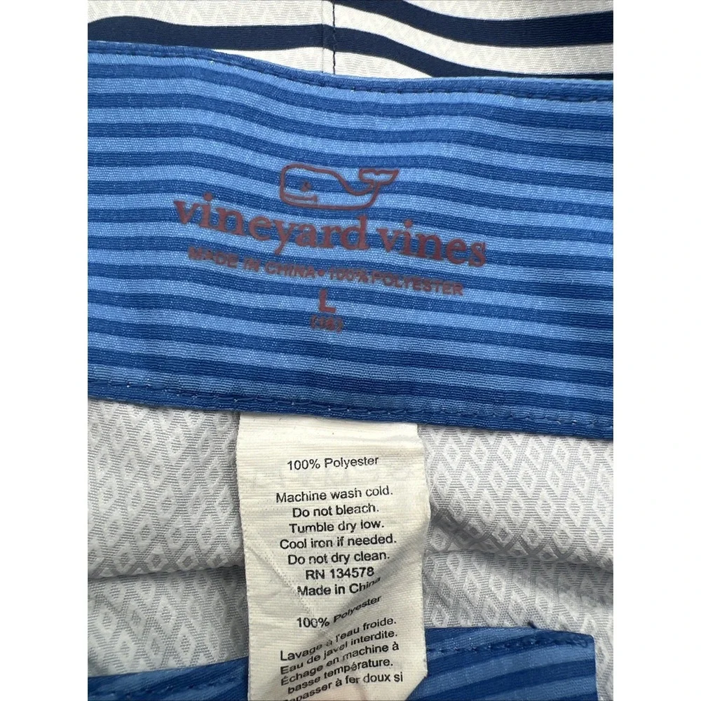 Vineyard Vines Blue Navy Red Striped Kids Swim Trunks